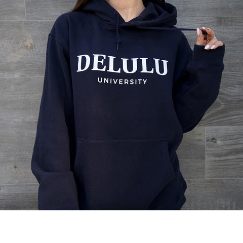 Delulu University Hooded Sweatshirt