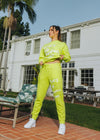Alisha Marie wearing Thats so freaking dope Neon sweatshirt and pants